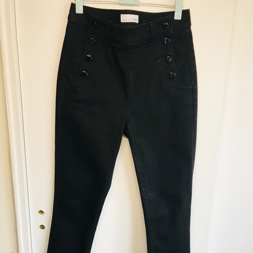 Black sailor skinny jeans